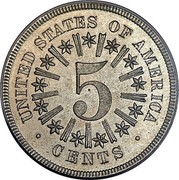USA 5 Cents (Nickel (Pattern)) 5 UNITED STATES OF AMERICA CENTS coin reverse USA 5 Cents (Nickel (Pattern)) 5 UNITED STATES OF AMERICA CENTS coin reverse