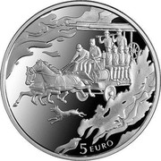 Latvia 5 Euro 150 years of firefighting in Latvia 2015 Proof KM# 167 5 EURO coin reverse Latvia 5 Euro 150 years of firefighting in Latvia 2015 Proof KM# 167 5 EURO coin reverse