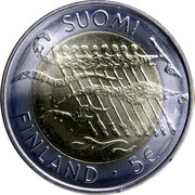 Finland 5 Euro 90th Anniversary of Independence 2007 P KM# 135 SUOMI FINLAND 5 € coin obverse Finland 5 Euro 90th Anniversary of Independence 2007 P KM# 135 SUOMI FINLAND 5 € coin obverse