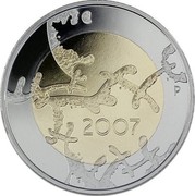Finland 5 Euro 90th Anniversary of Independence 2007 P Proof KM# 146 2007 P coin reverse Finland 5 Euro 90th Anniversary of Independence 2007 P Proof KM# 146 2007 P coin reverse