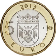 Finland 5 Euro Aland 2013 Proof KM# 200 2013 5 EURO T coin reverse