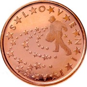 Slovenia 5 Euro Cent Sower of Seeds 2007 KM# 70 SLOVENIJA 2007 coin obverse Slovenia 5 Euro Cent Sower of Seeds 2007 KM# 70 SLOVENIJA 2007 coin obverse