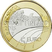 Finland 5 Euro Figure skating 2015 Proof KM# 235 SUOMI FINLAND 2015 T 5 EURO coin obverse