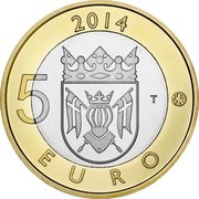 Finland 5 Euro Finland Proper 2014 Proof KM# 210 2014 5 EURO T coin reverse Finland 5 Euro Finland Proper 2014 Proof KM# 210 2014 5 EURO T coin reverse