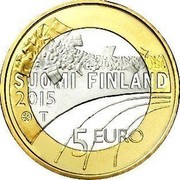 Finland 5 Euro Gymnastics 2015 Proof KM# 236 SUOMI FINLAND 2015 T 5 EURO coin obverse