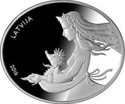 Latvia 5 Euro Hedgehog's coat 2016 Proof KM# 174 LATVIJA 2016 coin obverse Latvia 5 Euro Hedgehog's coat 2016 Proof KM# 174 LATVIJA 2016 coin obverse