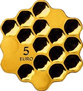 Latvia 5 Euro Honey Coin 2018 Proof 5 EURO coin reverse Latvia 5 Euro Honey Coin 2018 Proof 5 EURO coin reverse