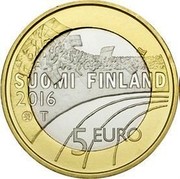Finland 5 Euro Ice Hockey 2016 Proof KM# 243 SUOMI FINLAND 2016 T 5 EURO coin obverse Finland 5 Euro Ice Hockey 2016 Proof KM# 243 SUOMI FINLAND 2016 T 5 EURO coin obverse