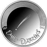 Latvia 5 Euro Melancholic waltz 2015 Proof KM# 166 1875 EMĪLS DĀRZIŅŠ 1910 coin obverse Latvia 5 Euro Melancholic waltz 2015 Proof KM# 166 1875 EMĪLS DĀRZIŅŠ 1910 coin obverse