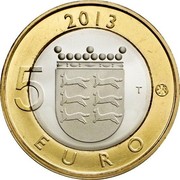 Finland 5 Euro Ostrobothnia 2013 Proof KM# 205 2013 5 T EURO coin reverse