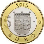 Finland 5 Euro Ostrobothnia 2015 Proof KM# 242 2015 5 EURO T coin reverse