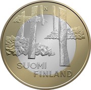 Finland 5 Euro Satakunta 2013 Proof KM# 198 N SUOMI FINLAND coin obverse