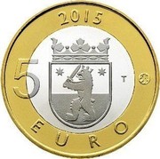 Finland 5 Euro Satakunta 2015 Proof KM# 240 2015 5 EURO T coin reverse