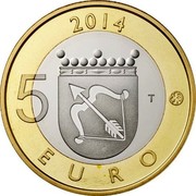 Finland 5 Euro Savonia 2014 Proof KM# 208 2014 5 EURO T coin reverse Finland 5 Euro Savonia 2014 Proof KM# 208 2014 5 EURO T coin reverse