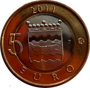 Finland 5 Euro Uusimaa 2011 T KM# 160 2011 5 EURO T coin reverse Finland 5 Euro Uusimaa 2011 T KM# 160 2011 5 EURO T coin reverse