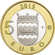 Finland 5 Euro Uusimaa 2015 Proof KM# 239 2015 5 EURO T coin reverse