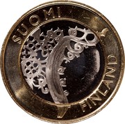 Finland 5 Euro Varsinais 2010 T KM# 158 SUOMI FINLAND coin obverse Finland 5 Euro Varsinais 2010 T KM# 158 SUOMI FINLAND coin obverse