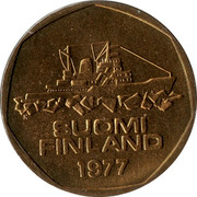 Finland 5 Markkaa 1977 K KM# 53 Reform Coinage SUOMI FINLAND DATE coin obverse Finland 5 Markkaa 1977 K KM# 53 Reform Coinage SUOMI FINLAND DATE coin obverse