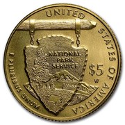 USA $5 National Park Service 2016 W KM# 646 UNITED STATES OF AMERICA, E PLURIBUS UNUM $5 W NATIONAL PARK SERVICE coin reverse