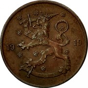 Finland 5 Pennia 1919 KM# 22 Decimal Coinage DATE coin obverse Finland 5 Pennia 1919 KM# 22 Decimal Coinage DATE coin obverse