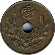 Finland 5 Pennia Hole center 1943 KM# 64.1 DATE coin obverse Finland 5 Pennia Hole center 1943 KM# 64.1 DATE coin obverse