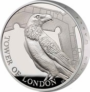 UK 5 Pounds Legend of the Ravens 2019  TOWER OF LONDON GD coin reverse UK 5 Pounds Legend of the Ravens 2019  TOWER OF LONDON GD coin reverse