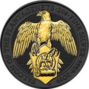 UK 5 Pounds The Queens Beasts The Falcon of the Plantagenets 2019 BU FALCON OF THE PLANTAGENETS •2 OZ• FINE SILVER • 999.9 • 2019 JC coin reverse