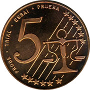 Slovenia 5¢ (Probe Trial) X# Pn3 PROBE TRIAL ESSAI PRUEBA 5 coin reverse Slovenia 5¢ (Probe Trial) X# Pn3 PROBE TRIAL ESSAI PRUEBA 5 coin reverse