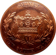 Australia 5 S. Restrike 1851 X# 4 SYDNEY 5 S. NEW SOUTH WALES coin reverse Australia 5 S. Restrike 1851 X# 4 SYDNEY 5 S. NEW SOUTH WALES coin reverse