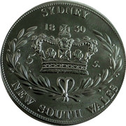 Australia 5 S. Restrike 2006 1830 (2006) X# 2 SYDNEY 5 S. NEW SOUTH WALES coin reverse Australia 5 S. Restrike 2006 1830 (2006) X# 2 SYDNEY 5 S. NEW SOUTH WALES coin reverse