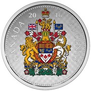 Canada 50 Cents Coloured Big Coin Series Coat of Arms 2016 Proof KM# 2075 CANADA 2016 50 CENTS A MARI USQUEAD MARE coin reverse Canada 50 Cents Coloured Big Coin Series Coat of Arms 2016 Proof KM# 2075 CANADA 2016 50 CENTS A MARI USQUEAD MARE coin reverse