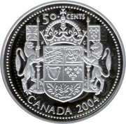 Canada 50 Cents Elizabeth II 1st Portrait 2004 Proof 50 CENTS K G CANADA coin reverse Canada 50 Cents Elizabeth II 1st Portrait 2004 Proof 50 CENTS K G CANADA coin reverse