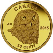 Canada 50 Cents Snowy Owl 2015 Proof KM# 1953 CANADA AN 50 CENTS coin reverse Canada 50 Cents Snowy Owl 2015 Proof KM# 1953 CANADA AN 50 CENTS coin reverse