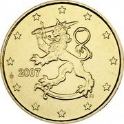 Finland 50 Euro Cent Rampant lion. 2nd Map 2007 FI KM# 128 2010 FI coin obverse Finland 50 Euro Cent Rampant lion. 2nd Map 2007 FI KM# 128 2010 FI coin obverse
