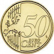 Finland 50 Euro Cent Rampant lion. 2nd Map 2007 FI KM# 128 50 EURO CENT LL coin reverse Finland 50 Euro Cent Rampant lion. 2nd Map 2007 FI KM# 128 50 EURO CENT LL coin reverse