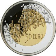 Finland 50 Euro Finnish Presidency of the European Council 2006 M P-M Proof KM# 133 M P 50 EURO coin reverse Finland 50 Euro Finnish Presidency of the European Council 2006 M P-M Proof KM# 133 M P 50 EURO coin reverse
