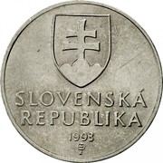 Slovakia 50 Halierov 1993 KM# 15 Republic SLOVENSKÁ REPUBLIKA YEAR coin obverse Slovakia 50 Halierov 1993 KM# 15 Republic SLOVENSKÁ REPUBLIKA YEAR coin obverse