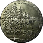 Finland 50 Markkaa Kalevala 1985 P-N KM# 62 SUOMI FINLAND 50 MARKKAA MARK coin obverse Finland 50 Markkaa Kalevala 1985 P-N KM# 62 SUOMI FINLAND 50 MARKKAA MARK coin obverse
