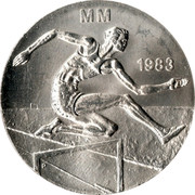 Finland 50 Markkaa World Athletics Championships 1983 K-M KM# 61 MM 1983 coin reverse Finland 50 Markkaa World Athletics Championships 1983 K-M KM# 61 MM 1983 coin reverse