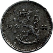 Finland 50 Pennia 1943 S KM# 26b Decimal Coinage DATE coin obverse Finland 50 Pennia 1943 S KM# 26b Decimal Coinage DATE coin obverse