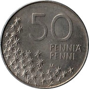 Finland 50 Pennia 1991 M KM# 66 Reform Coinage 50 PENNIÄ PENNI M coin reverse Finland 50 Pennia 1991 M KM# 66 Reform Coinage 50 PENNIÄ PENNI M coin reverse
