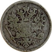 Finland 50 Pennia Crowned Eagle 1872 S Some specimens may appear prooflike. Proofs were never made officially by the mint KM# 2.2 coin obverse Finland 50 Pennia Crowned Eagle 1872 S Some specimens may appear prooflike. Proofs were never made officially by the mint KM# 2.2 coin obverse