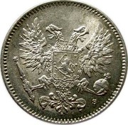 Finland 50 Pennia Nikolai II (Civil War Coinage without crown) 1917 S KM# 20 coin obverse Finland 50 Pennia Nikolai II (Civil War Coinage without crown) 1917 S KM# 20 coin obverse