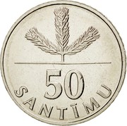 Latvia 50 Santimu 1992 KM# 13 Standart Coinage 50 SANTĪMU coin reverse Latvia 50 Santimu 1992 KM# 13 Standart Coinage 50 SANTĪMU coin reverse