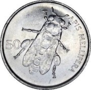 Slovenia 50 Stotinov 1995 KM# 3 Standart Coinage APIS MELLIFERA 50 coin reverse Slovenia 50 Stotinov 1995 KM# 3 Standart Coinage APIS MELLIFERA 50 coin reverse
