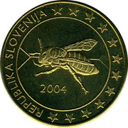 Slovenia 50¢ (Trial) X# Pn6 REPUBLIKA SLOVENIJA 2004 coin obverse