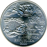 Slovakia 500 Korun 250th Anniversary - Death of Samuel Mikovini 2000 KM# 53 SLOVENSKÁ REPUBLIKA 500 SK 2000 coin obverse Slovakia 500 Korun 250th Anniversary - Death of Samuel Mikovini 2000 KM# 53 SLOVENSKÁ REPUBLIKA 500 SK 2000 coin obverse