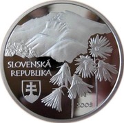 Slovakia 500 Korun Low Tatras National Park 2008 Proof KM# 106 SLOVENSKÁ REPUBLIKA 2008 coin obverse Slovakia 500 Korun Low Tatras National Park 2008 Proof KM# 106 SLOVENSKÁ REPUBLIKA 2008 coin obverse