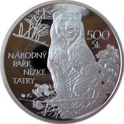 Slovakia 500 Korun Low Tatras National Park 2008 Proof KM# 106 NÁRODNÝ PARK NÍZKE TATRY 500 SK coin reverse Slovakia 500 Korun Low Tatras National Park 2008 Proof KM# 106 NÁRODNÝ PARK NÍZKE TATRY 500 SK coin reverse