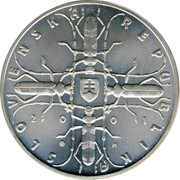 Slovakia 500 Korun Mala Fatra National Park 2001 KM# 56 SLOVENSKÁ REPUBLIKA 2001 coin obverse Slovakia 500 Korun Mala Fatra National Park 2001 KM# 56 SLOVENSKÁ REPUBLIKA 2001 coin obverse